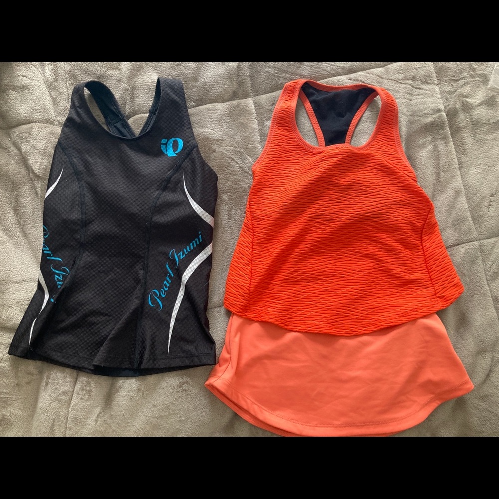 Two Pearl Izumi XS Workout/Tri/Cycling Tops